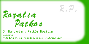 rozalia patkos business card